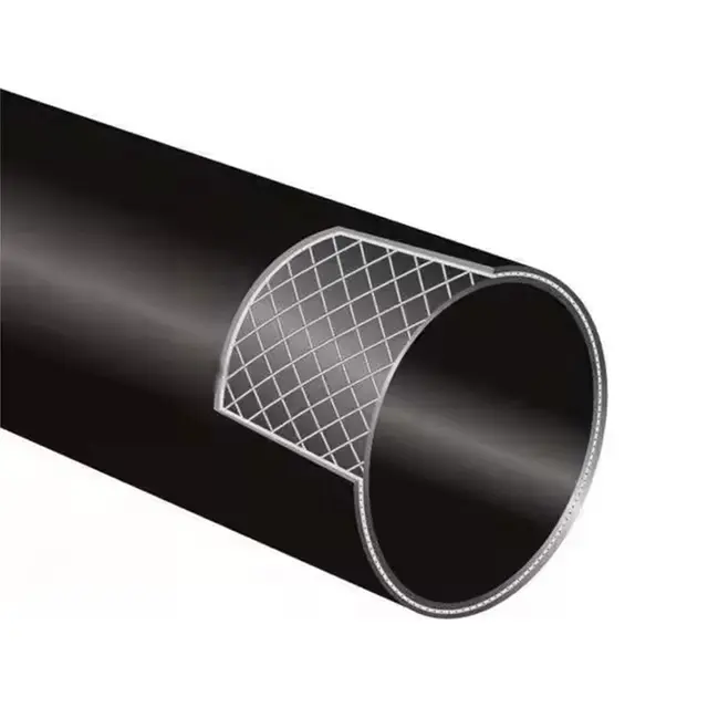 HDPE steel wire mesh reinforced PE composite pipe for oil and gas fields, secondary and tertiary oil recovery, PE polyethylene composite pipe, oil and gas transmission pipeline